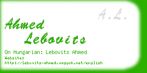 ahmed lebovits business card